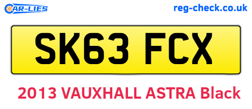 SK63FCX are the vehicle registration plates.