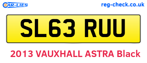 SL63RUU are the vehicle registration plates.