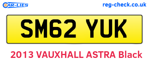 SM62YUK are the vehicle registration plates.