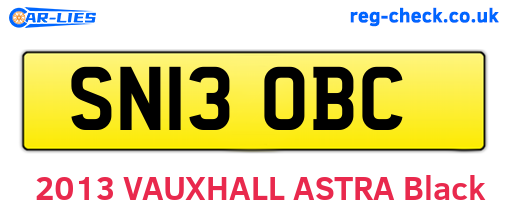SN13OBC are the vehicle registration plates.