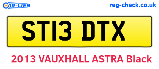 ST13DTX are the vehicle registration plates.