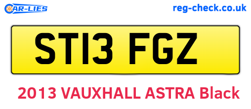 ST13FGZ are the vehicle registration plates.