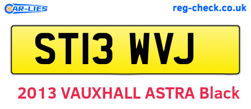ST13WVJ are the vehicle registration plates.
