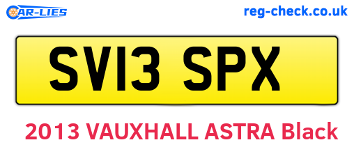 SV13SPX are the vehicle registration plates.