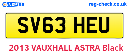 SV63HEU are the vehicle registration plates.