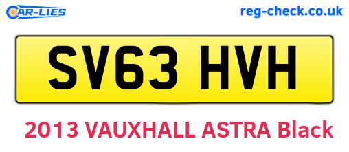 SV63HVH are the vehicle registration plates.