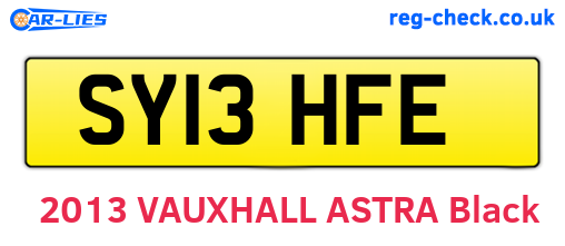 SY13HFE are the vehicle registration plates.