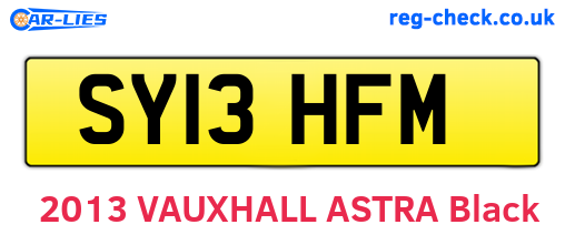 SY13HFM are the vehicle registration plates.