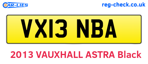 VX13NBA are the vehicle registration plates.