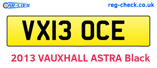 VX13OCE are the vehicle registration plates.
