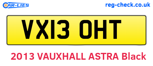 VX13OHT are the vehicle registration plates.