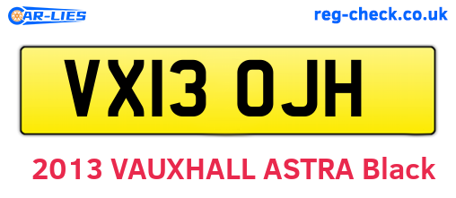 VX13OJH are the vehicle registration plates.