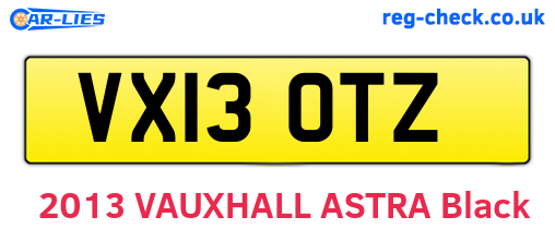 VX13OTZ are the vehicle registration plates.