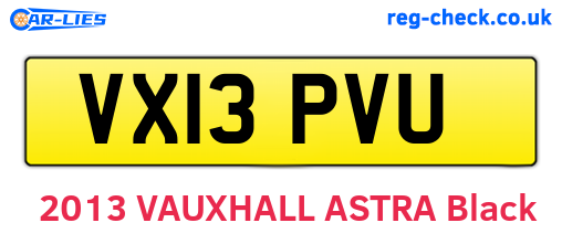 VX13PVU are the vehicle registration plates.