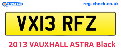 VX13RFZ are the vehicle registration plates.