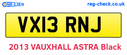 VX13RNJ are the vehicle registration plates.