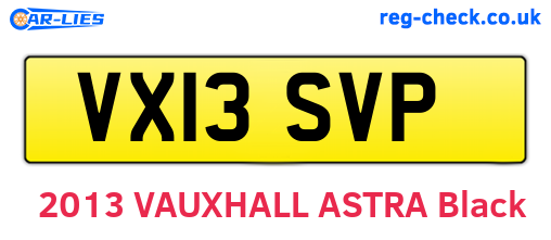 VX13SVP are the vehicle registration plates.