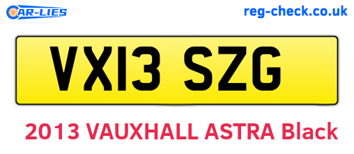 VX13SZG are the vehicle registration plates.