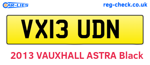 VX13UDN are the vehicle registration plates.