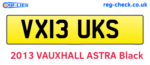 VX13UKS are the vehicle registration plates.