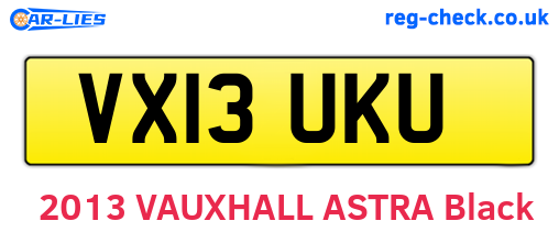 VX13UKU are the vehicle registration plates.