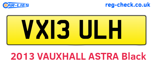 VX13ULH are the vehicle registration plates.
