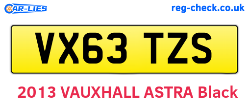 VX63TZS are the vehicle registration plates.