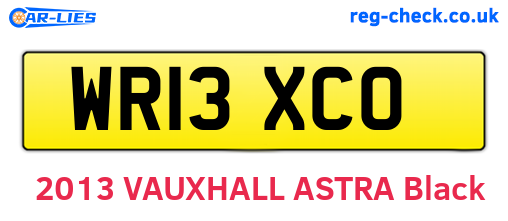 WR13XCO are the vehicle registration plates.