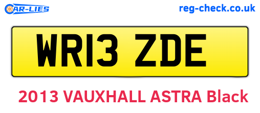 WR13ZDE are the vehicle registration plates.