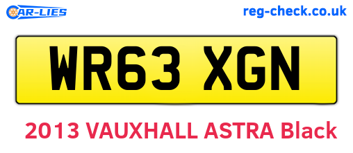 WR63XGN are the vehicle registration plates.
