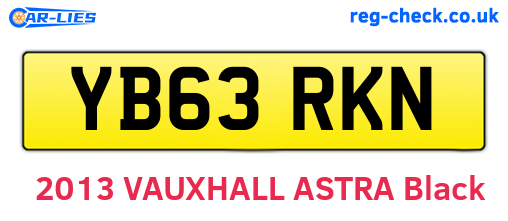 YB63RKN are the vehicle registration plates.