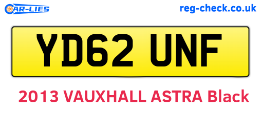 YD62UNF are the vehicle registration plates.