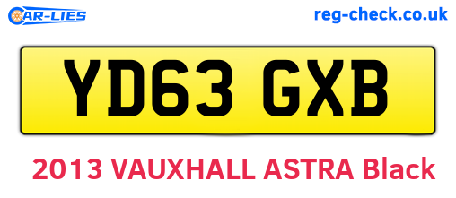 YD63GXB are the vehicle registration plates.