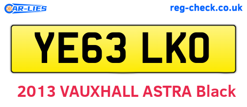 YE63LKO are the vehicle registration plates.