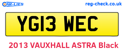 YG13WEC are the vehicle registration plates.