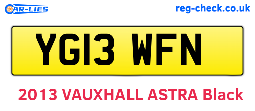 YG13WFN are the vehicle registration plates.