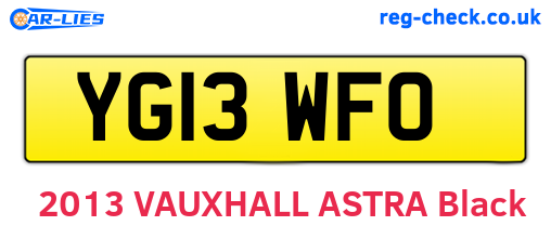 YG13WFO are the vehicle registration plates.