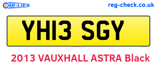YH13SGY are the vehicle registration plates.