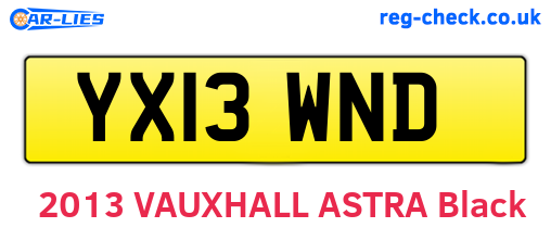 YX13WND are the vehicle registration plates.