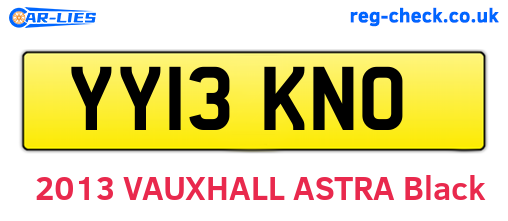 YY13KNO are the vehicle registration plates.