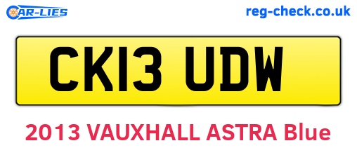 CK13UDW are the vehicle registration plates.