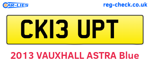 CK13UPT are the vehicle registration plates.