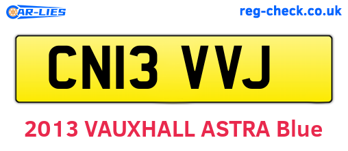 CN13VVJ are the vehicle registration plates.