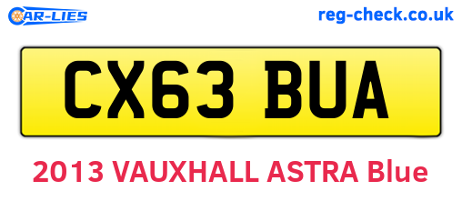 CX63BUA are the vehicle registration plates.