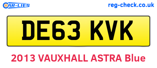 DE63KVK are the vehicle registration plates.