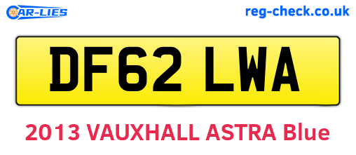 DF62LWA are the vehicle registration plates.