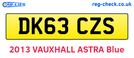 DK63CZS are the vehicle registration plates.