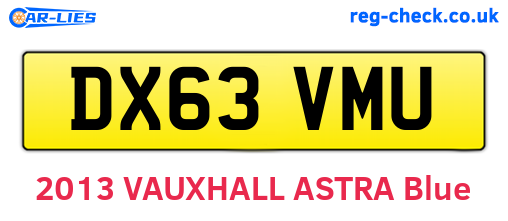 DX63VMU are the vehicle registration plates.