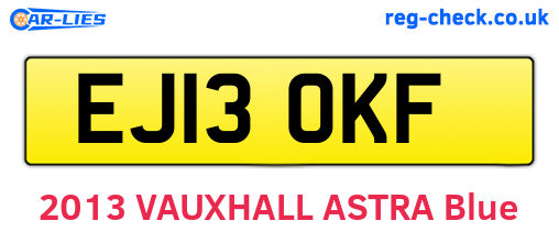 EJ13OKF are the vehicle registration plates.
