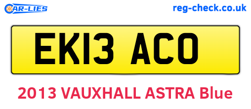 EK13ACO are the vehicle registration plates.